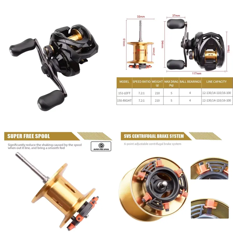 Baitcasting Reel - Bass One Xt 151 150 釣り用リール