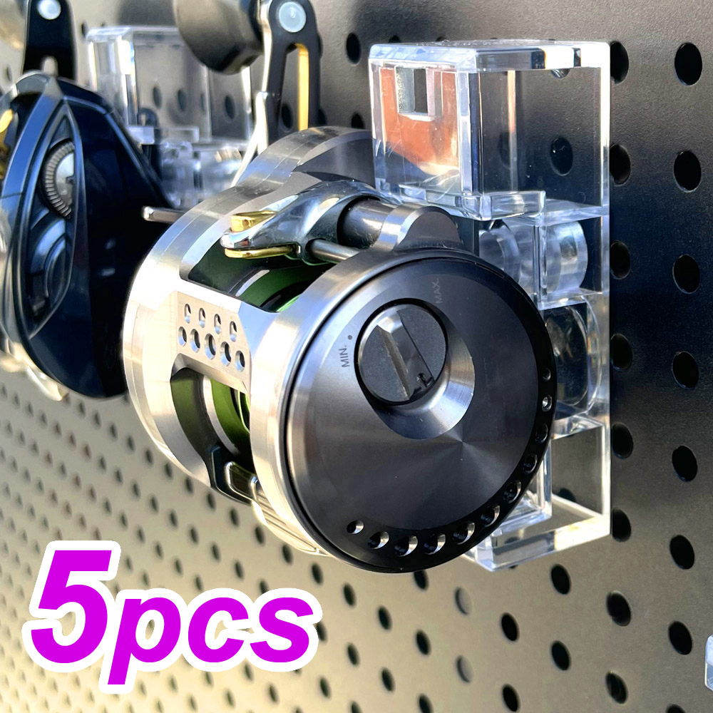 5個入り壁掛け釣りリールホルダー、ベイトキャスティング・フラ - Spincast Reel のレビューと価格